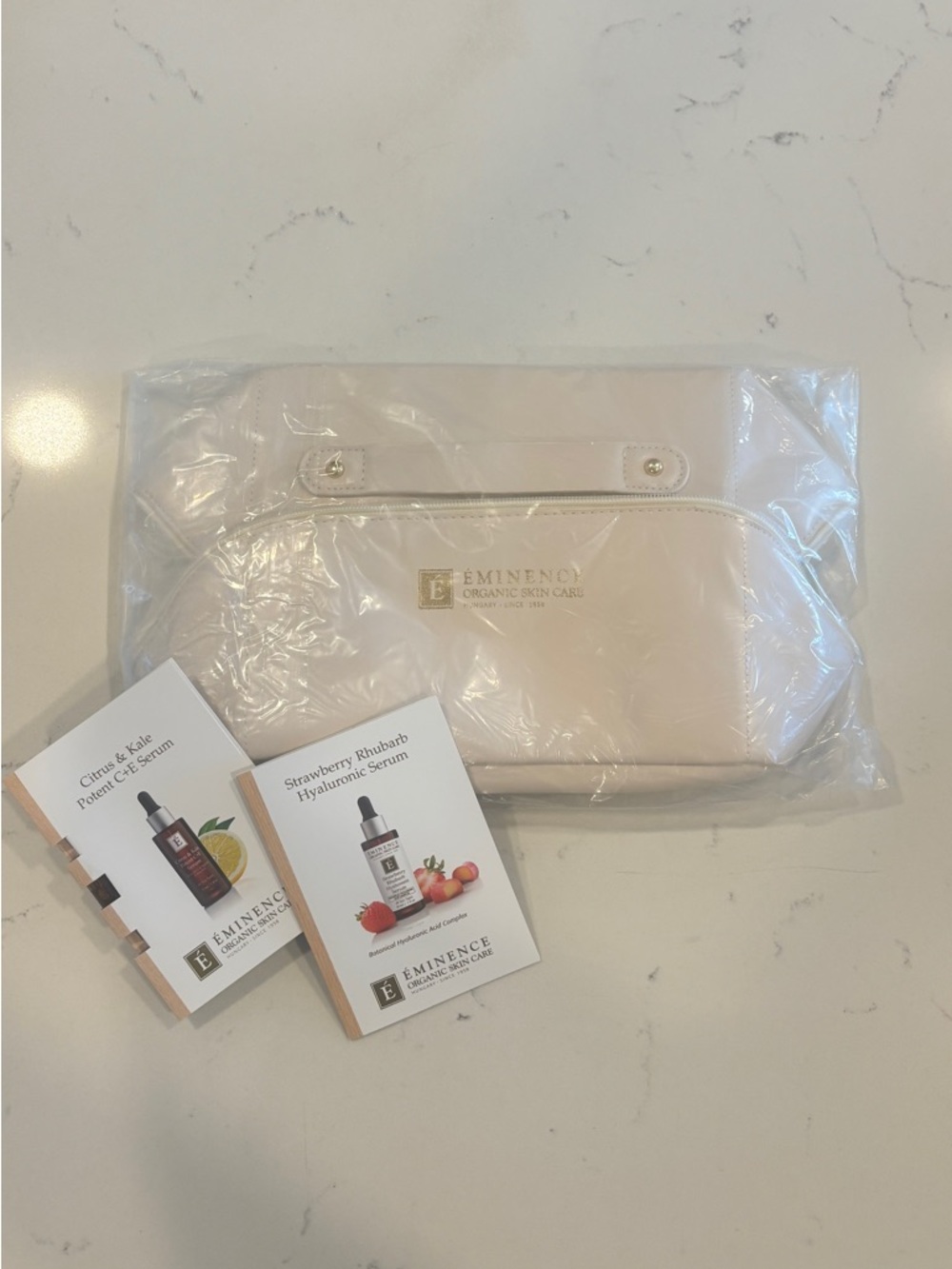 Eminence Organic Skin Care Travel Bag plus 2 samples - all NEW, never opened